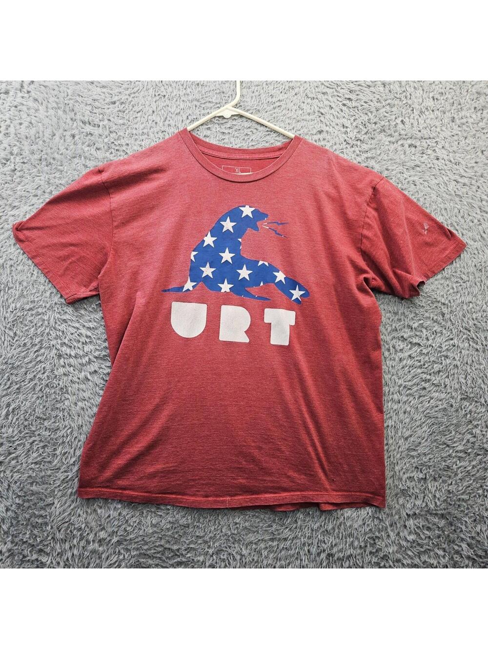 URT Seal T Shirt USA Stars Men XL Made in USA *Stain